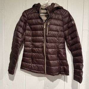 Michael Kors Brown Packable Down Puffer Jacket